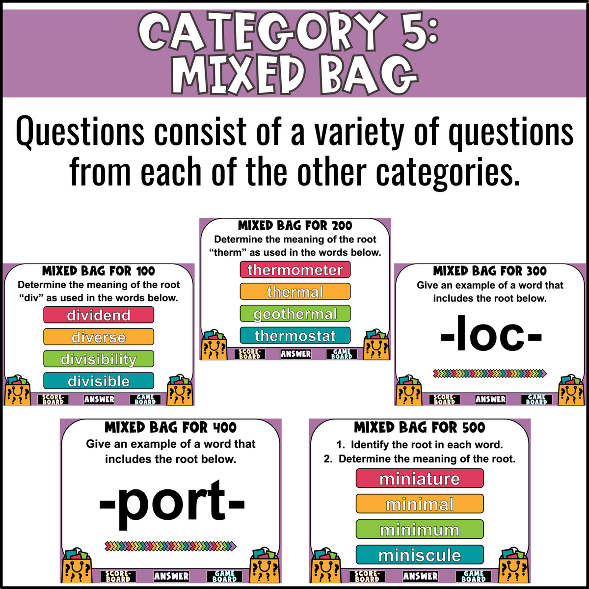 Greek And Latin Roots Game Show Test Prep Reading Review Game Fun In 5th Grade MORE