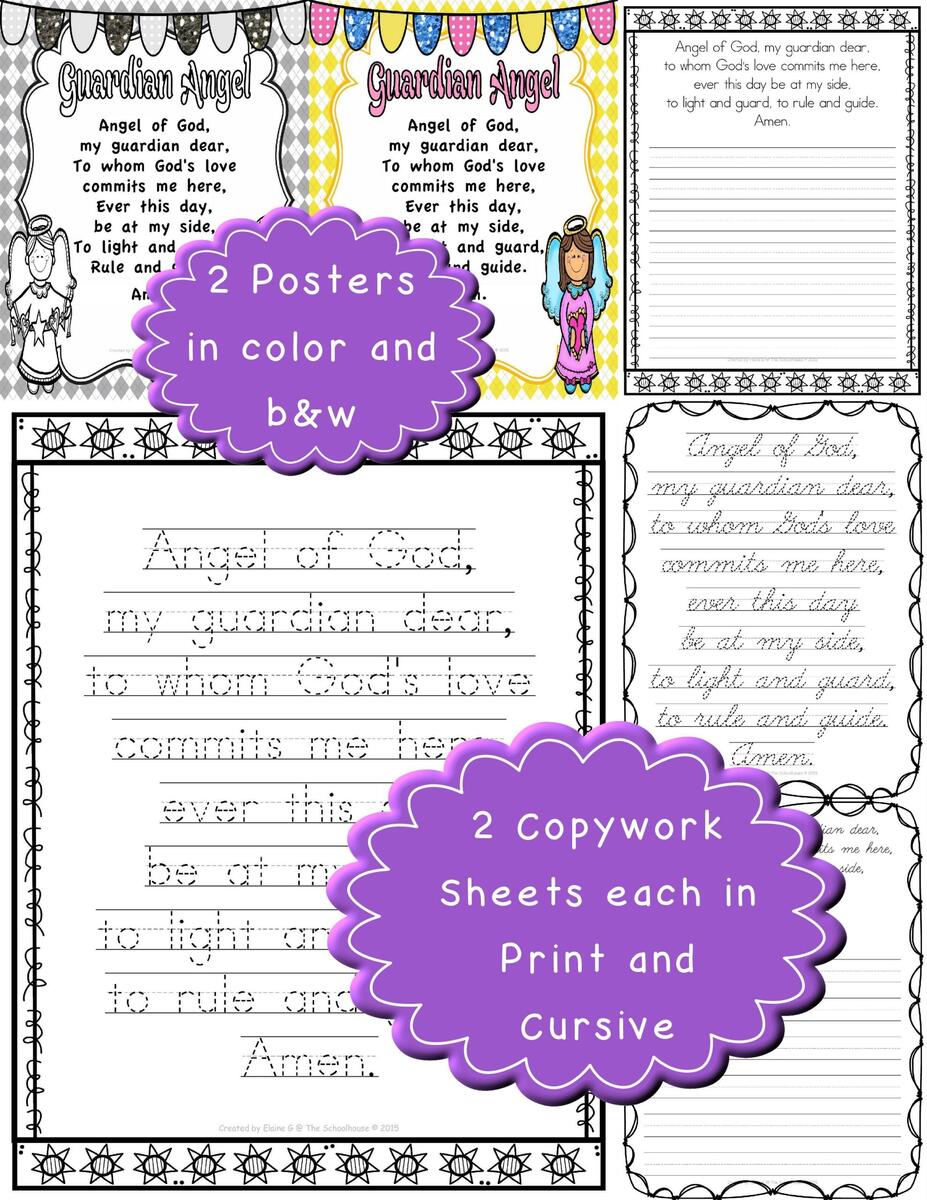Guardian Angel Prayer Pack Made By Teachers Guardian Angel Prayer Pack Made By Teachers