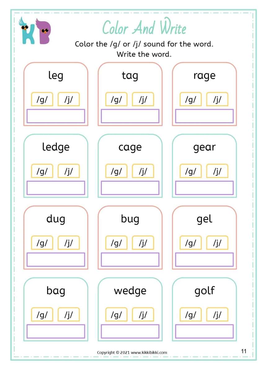 Hard And Soft G Free Phonics Printable Worksheets KikkiBikki Worksheets Library