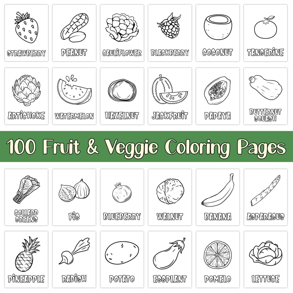 Healthy Food Coloring Page Etsy Healthy Food Coloring Page Etsy