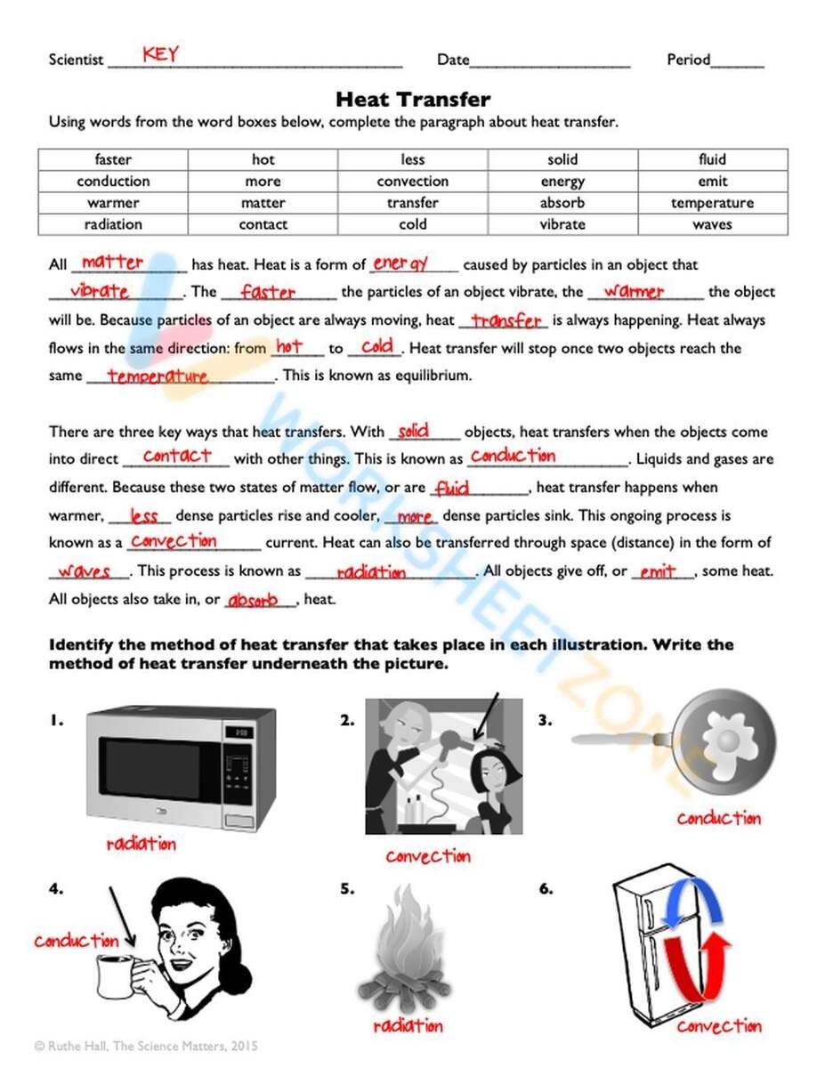 Heat And Heat Transfer Worksheet WordMint
