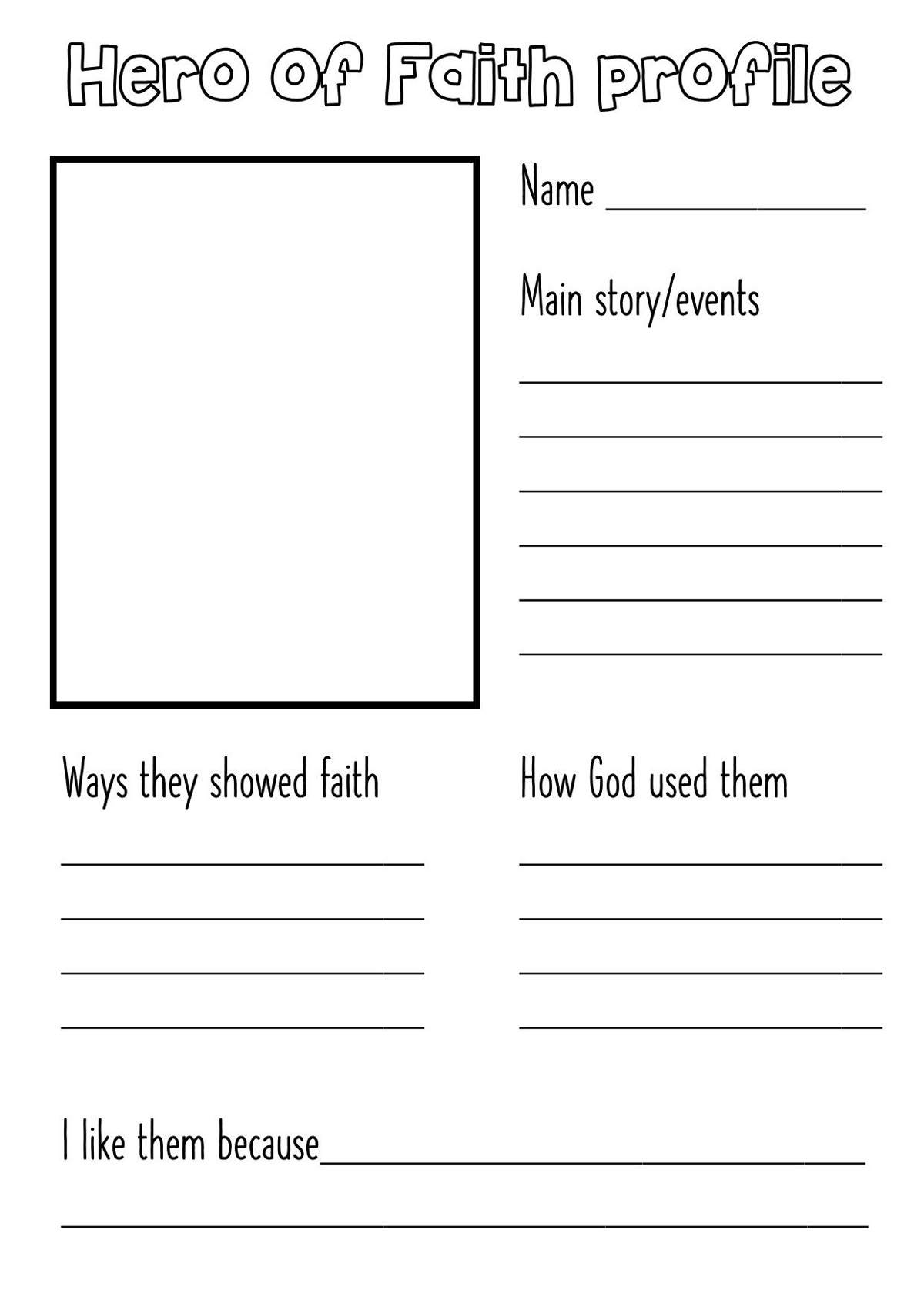 Hero Of Faith Profile Sheet