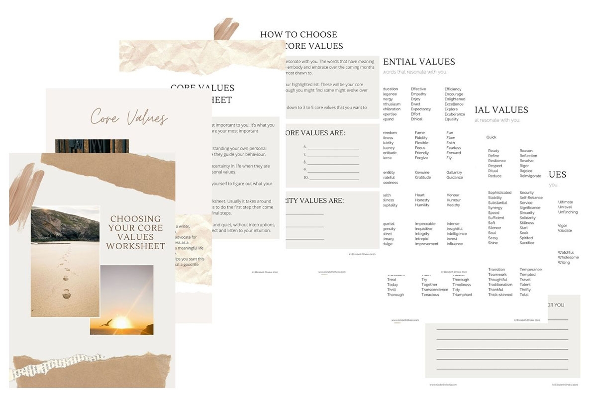 How To Choose Your Core Values FREE Printable Workbook To Download Values Worksheet Example Free PDF Download Worksheets Library