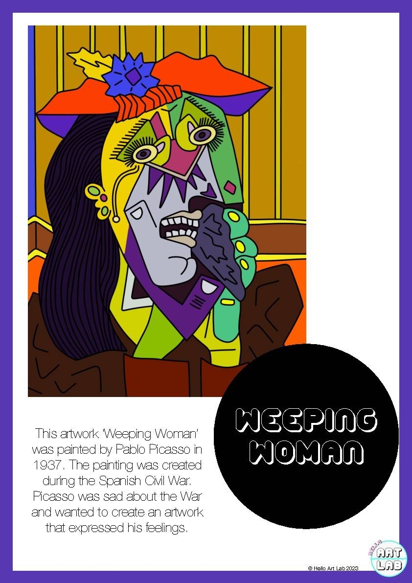 How To Draw Weeping Woman Pablo Picasso By Hello Art Lab TPT