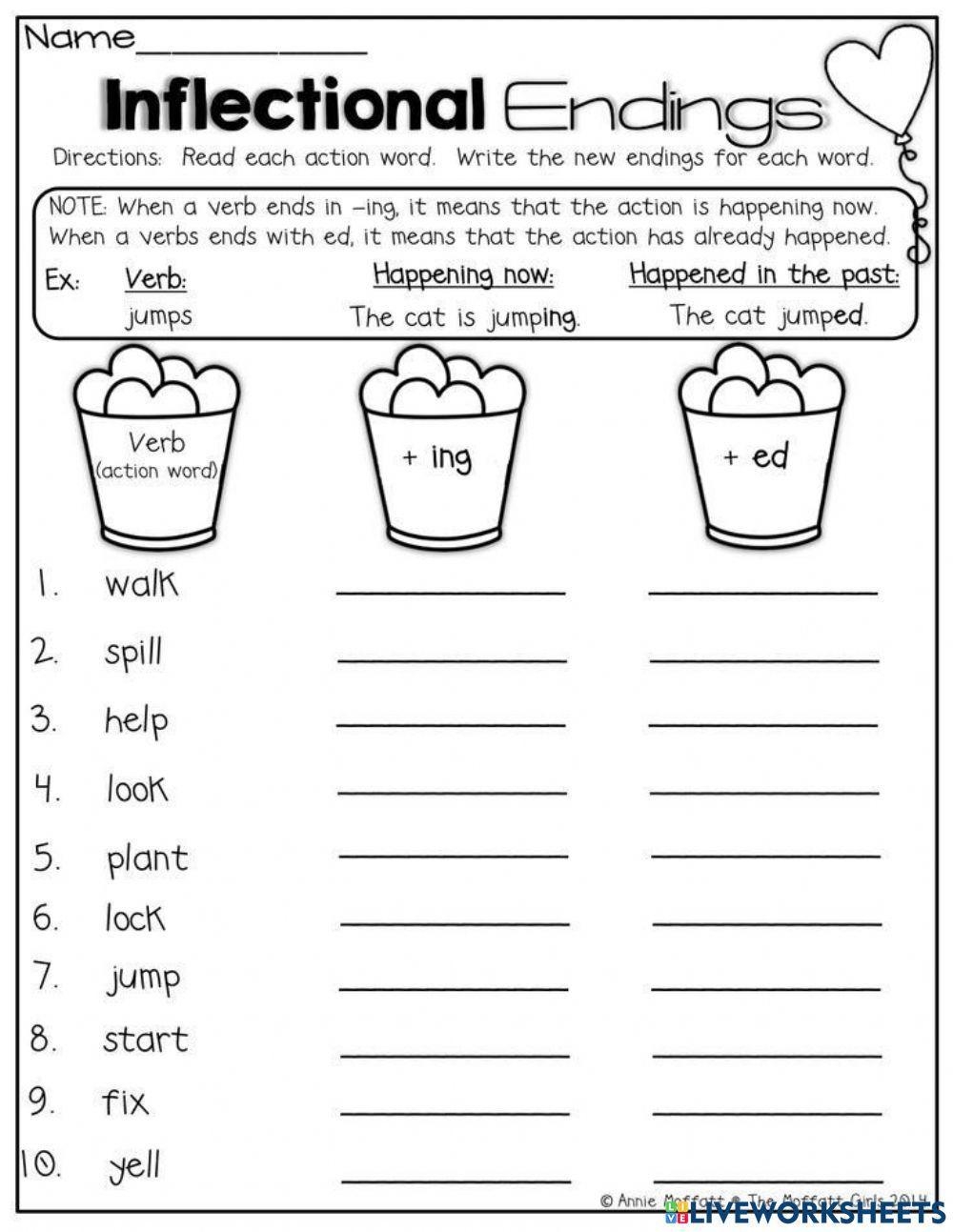 Inflected Endings Ed And Ing Worksheet Worksheets Library