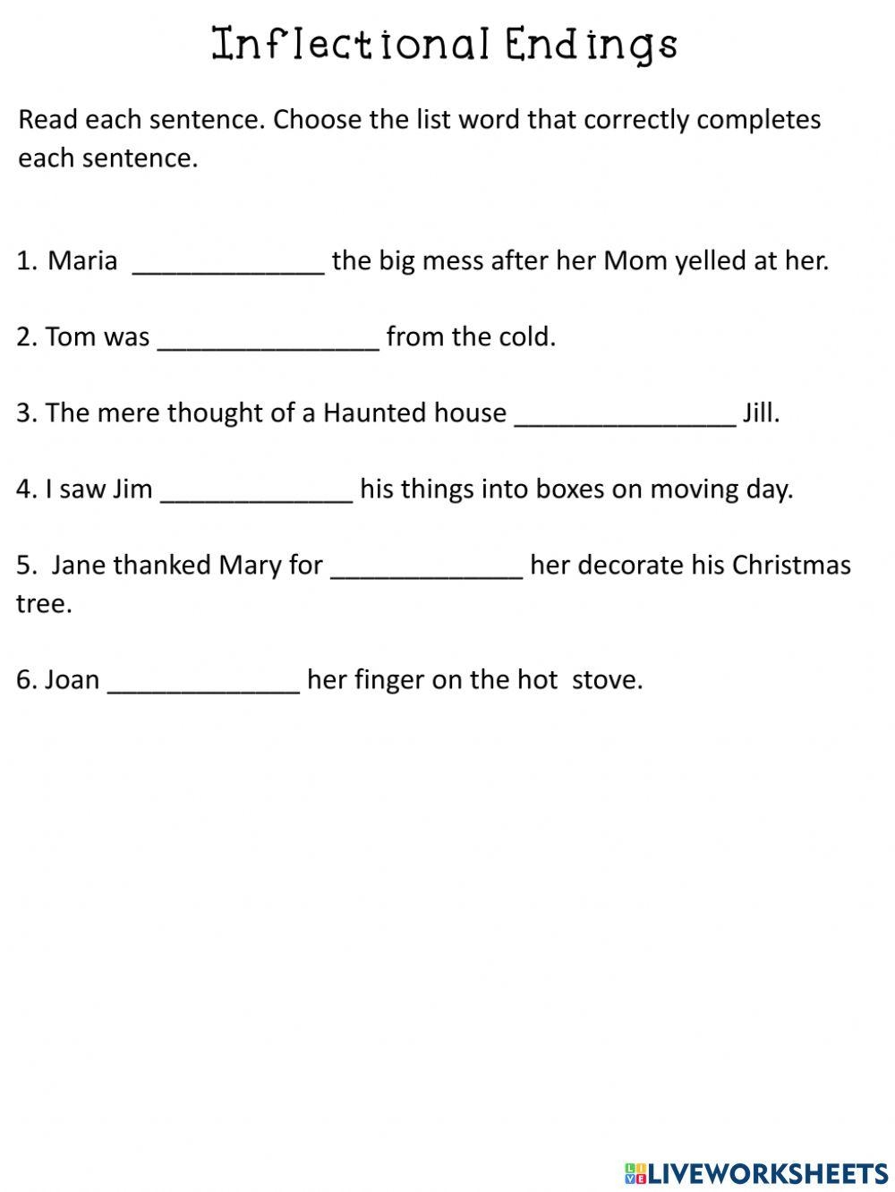 Inflectional Endings Worksheet 3 Worksheet Worksheets Library Inflectional Endings Worksheet 3 Worksheet Worksheets Library