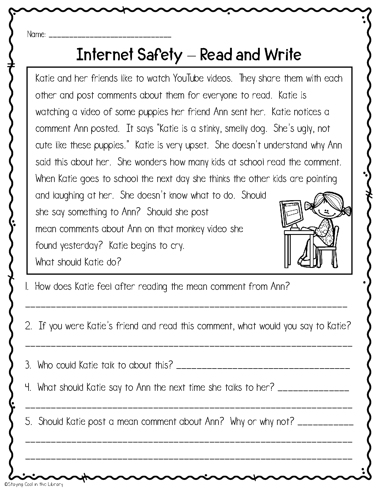 17 Personal Safety Worksheets Internet Safety For Kids Online Worksheets Library