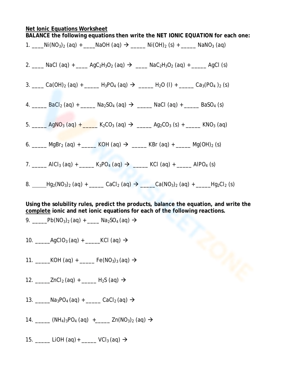 Ionic Equations Worksheet Worksheets Library Ionic Equations Worksheet Worksheets Library