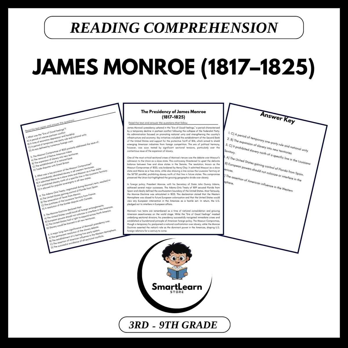 James Monroe Reading Comprehension Passages And Questions Made By Teachers James Monroe Reading Comprehension Passages And Questions Made By Teachers