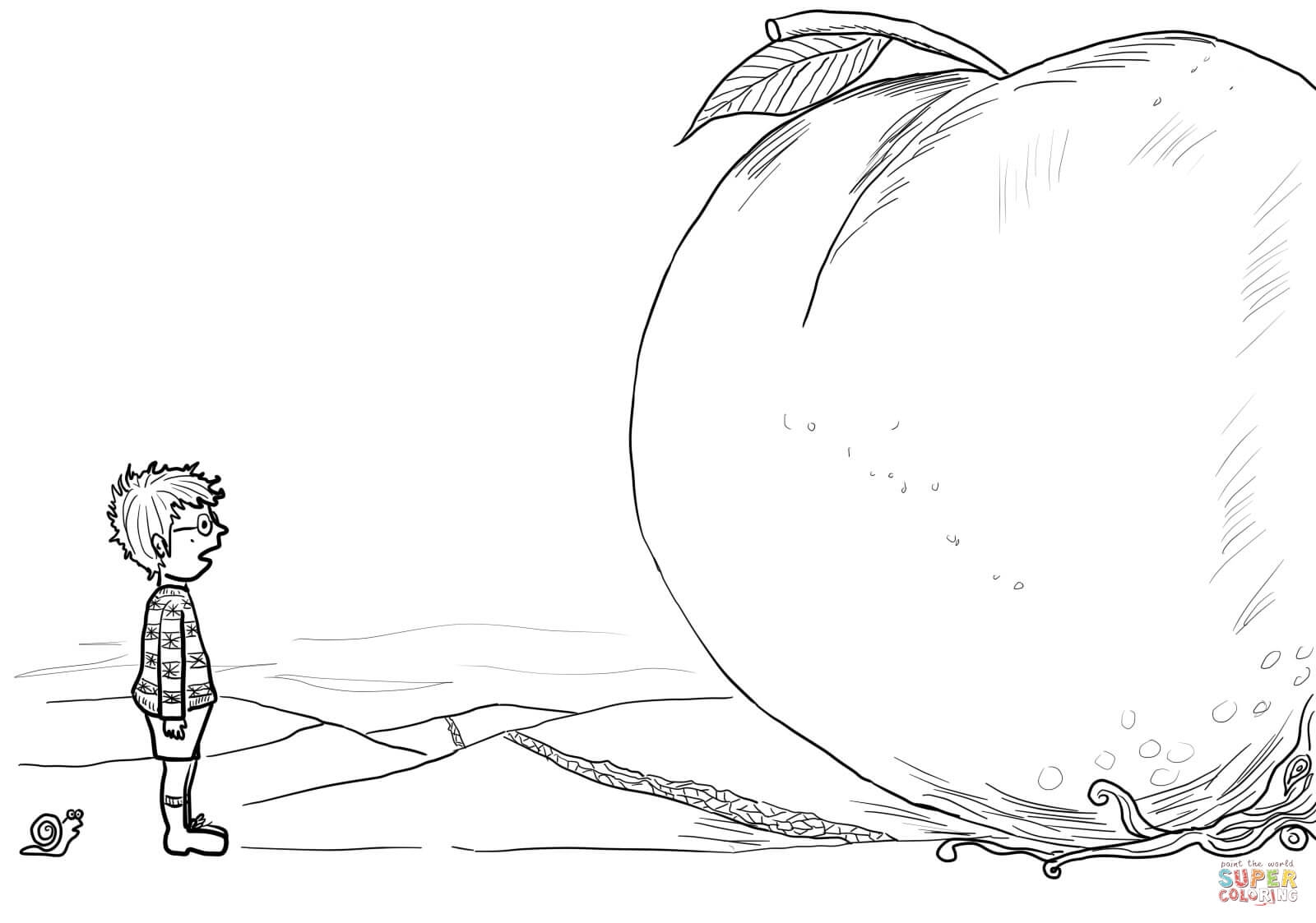 James Snail And Giant Peach Coloring Page Free Printable James Snail And Giant Peach Coloring Page Free Printable