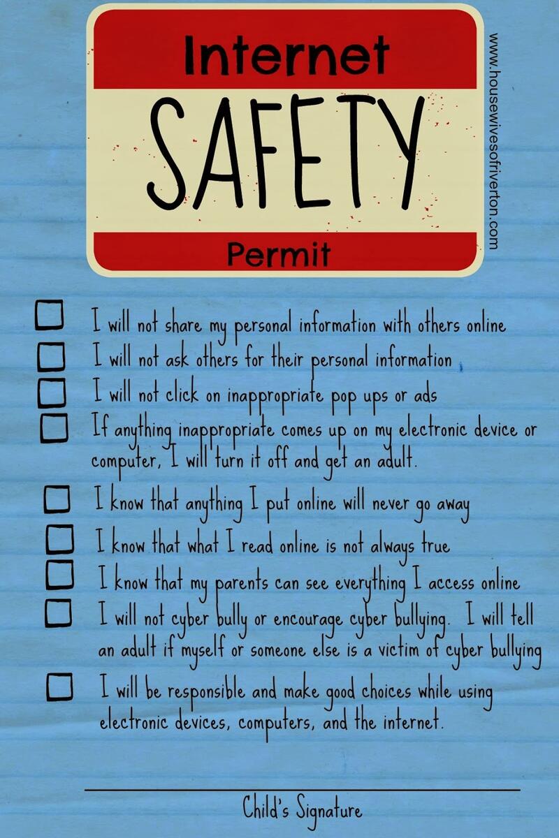 Kid S Internet Safety Family Home Evening FREE Printable Creative Housewives