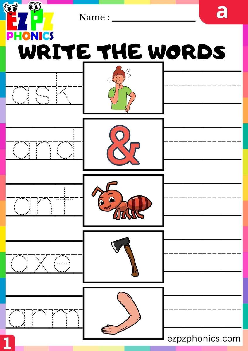 Letter A Write The Words Beginning Sounds Worksheet Ezpzphonics Letter A Write The Words Beginning Sounds Worksheet Ezpzphonics