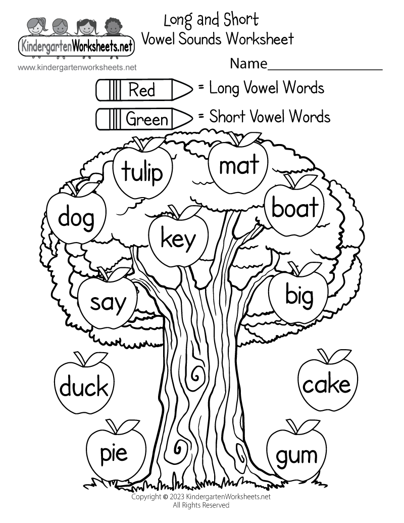 Long And Short Vowel Sounds Worksheet Free Printable Digital PDF Tall And Short Comparison Worksheets For Preschool And Kindergarten 2 To 6 Years Kids