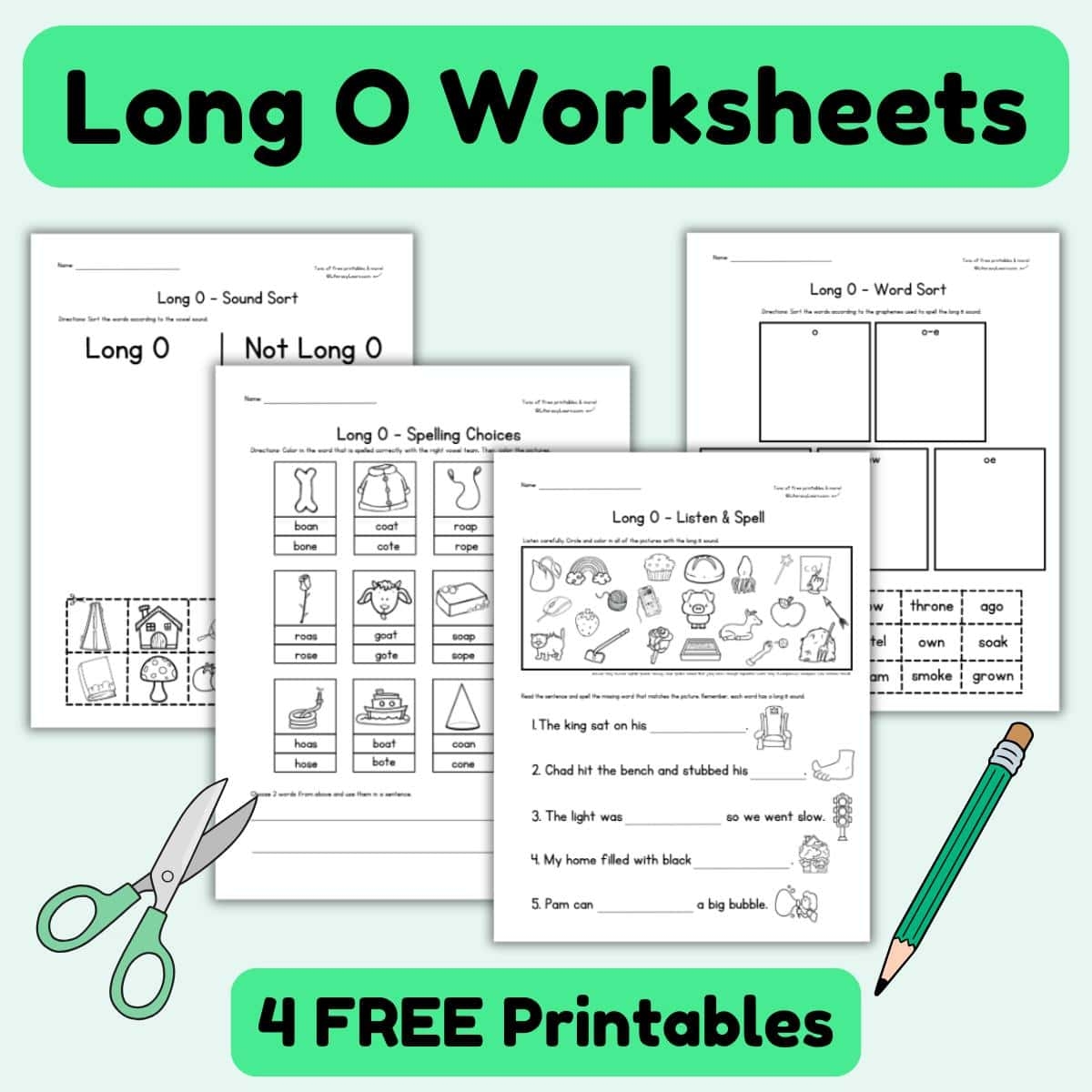 Long O Worksheets 4 Free Printables Literacy Learn Long O Worksheets 4 Free Printables Literacy Learn