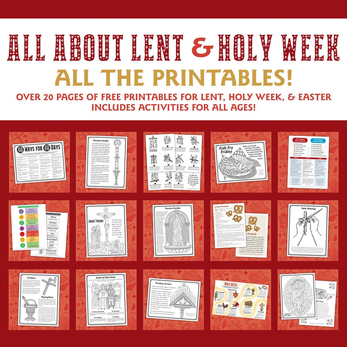 Look To Him And Be Radiant Allllllll The All About Lent Holy Week Printables In One Spot FREE For You