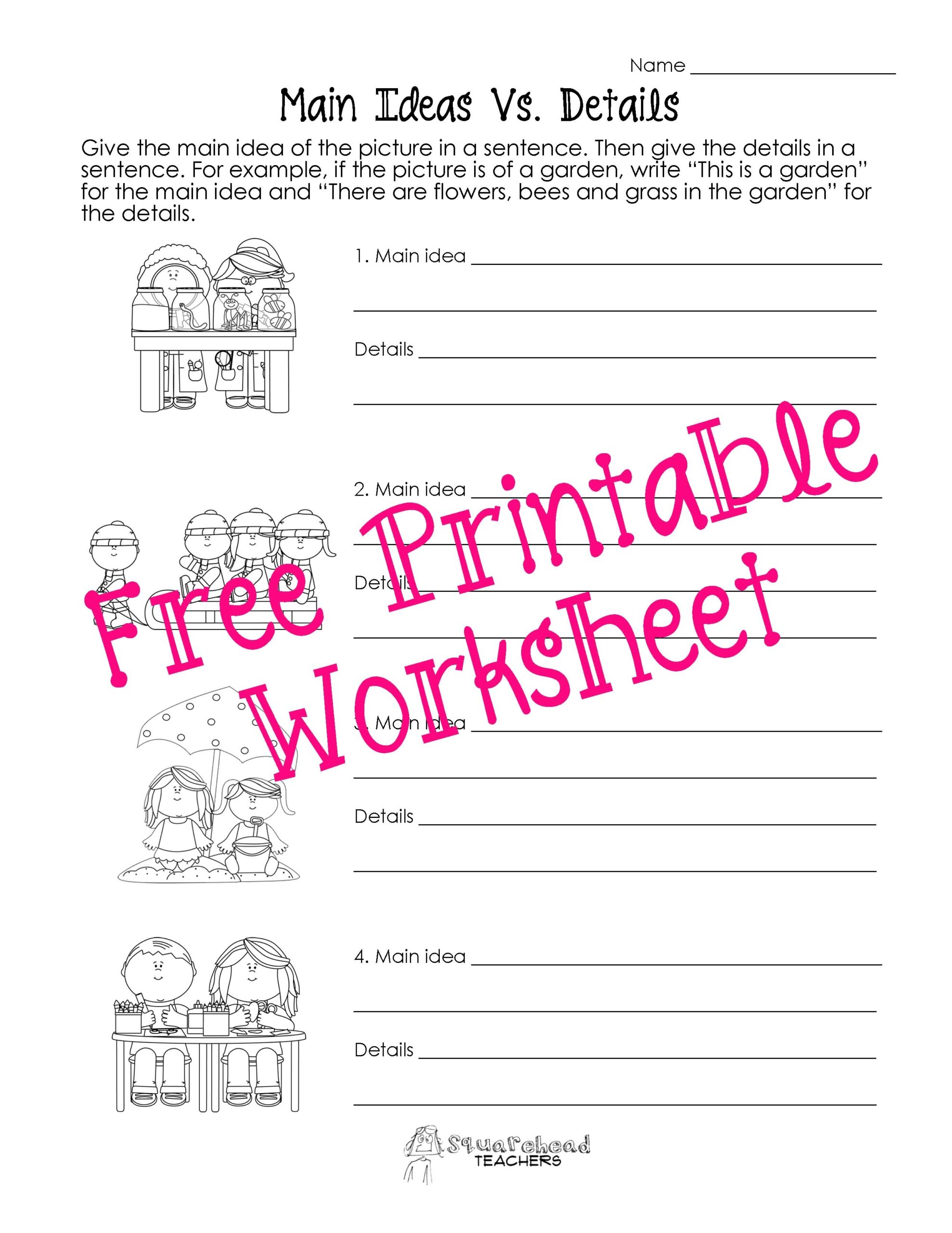 Main Idea Worksheets Ereading Worksheets