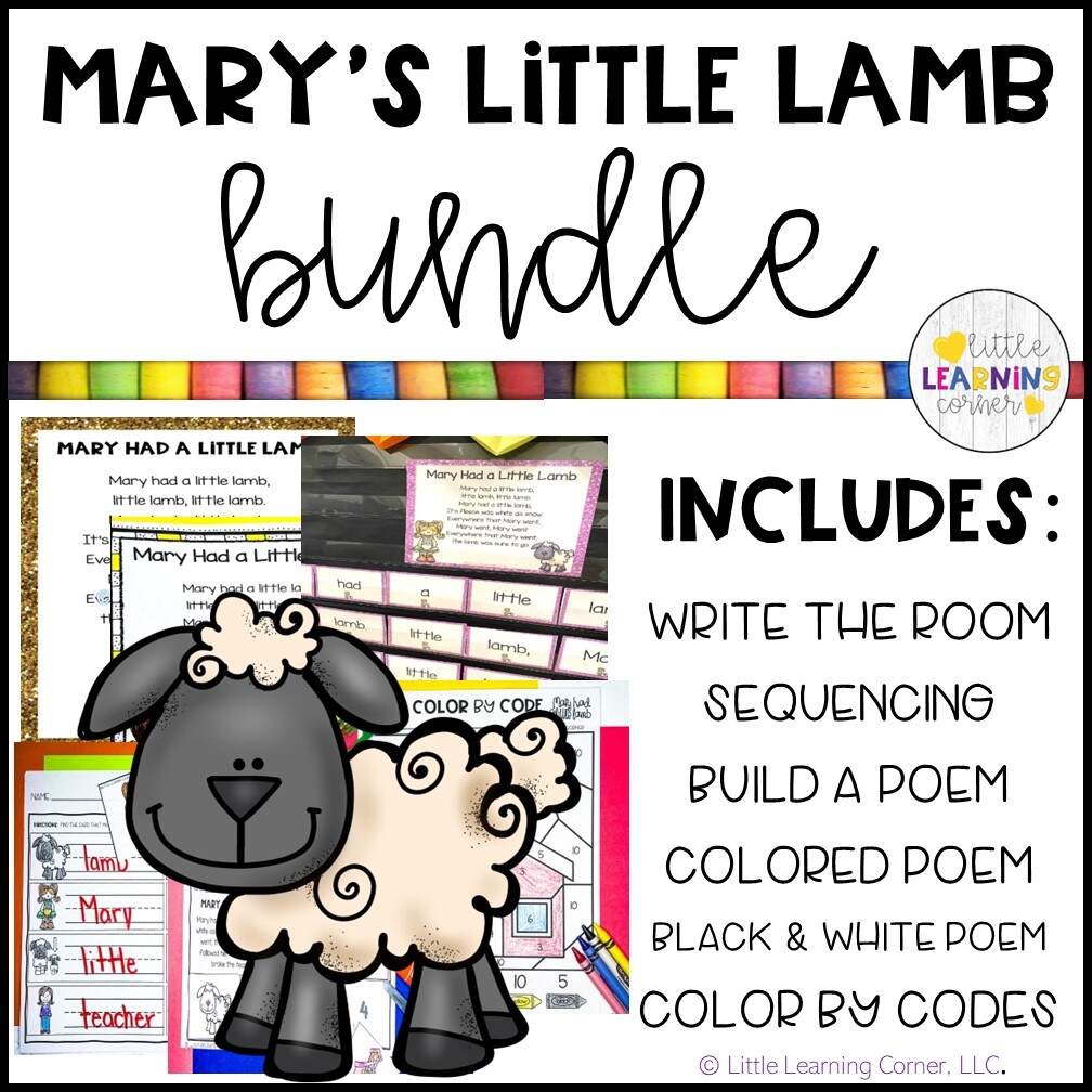 Mary Had A Little Lamb Activities And Printables Little Learning Corner Mary Had A Little Lamb Activities And Printables Little Learning Corner