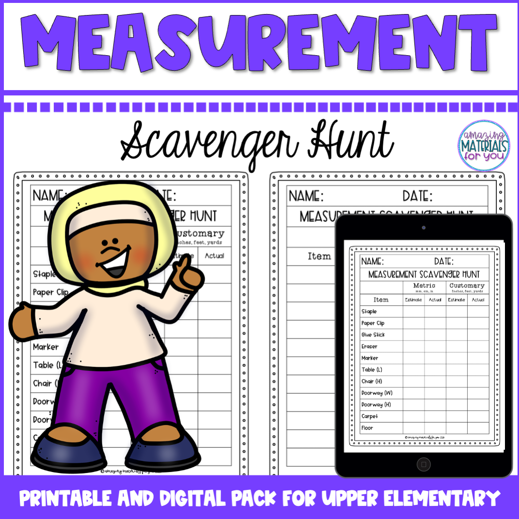 Measurement Scavenger Hunt Made By Teachers Measurement Scavenger Hunt Made By Teachers