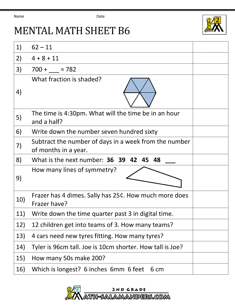 Mental Math 2nd Grade Mental Math 2nd Grade