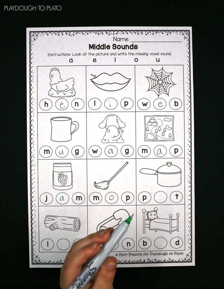 Middle Sound Worksheets Superstar Worksheets