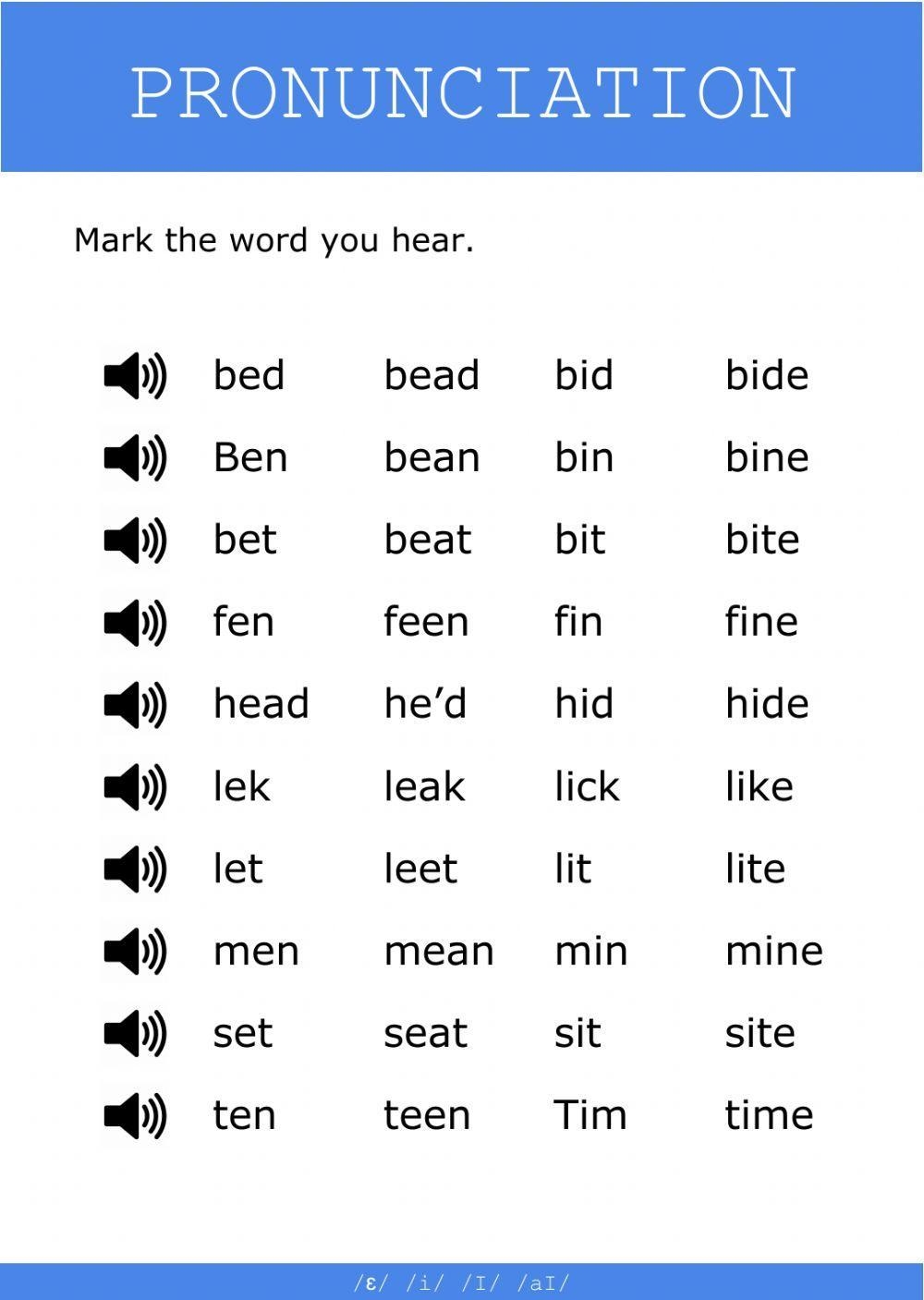 Minimal Pairs Worksheets 15 Worksheets Library Worksheets Library