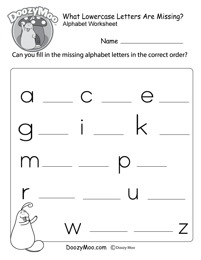 Missing Letter Worksheets Free Printables Doozy Moo Missing Lowercase Letters Missing Small Letters Worksheet FREE Printable Worksheets Worksheetfun
