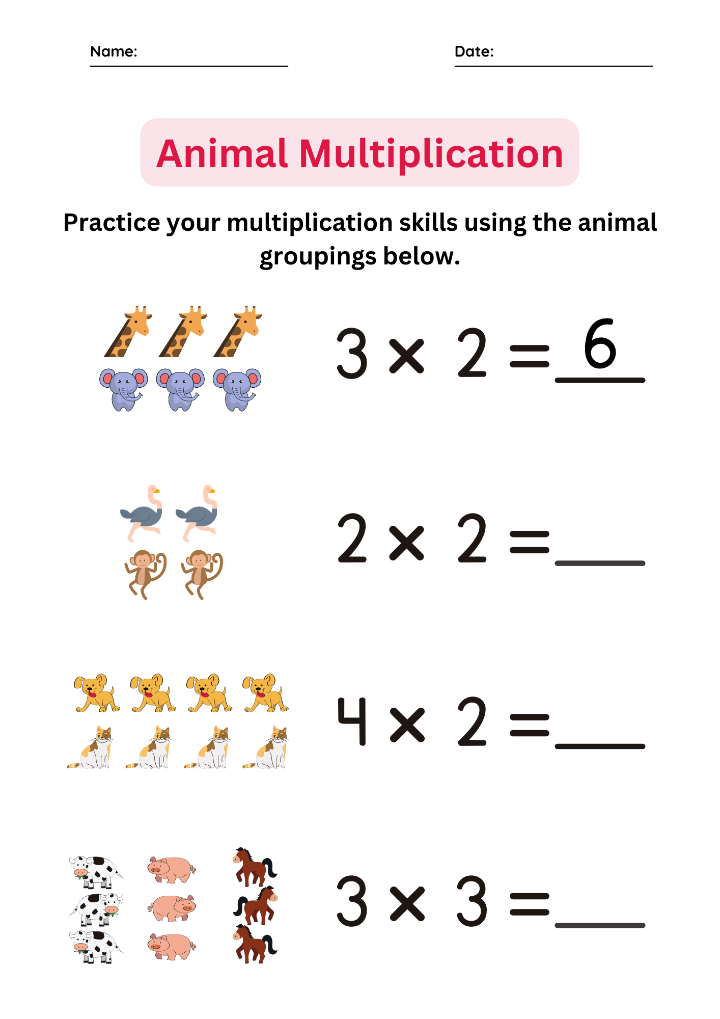 Multiplication Facts Fluency Practice Basic Math Worksheets For Grade 1 2 3 Made By Teachers Free And Customizable Multiplication Templates Canva