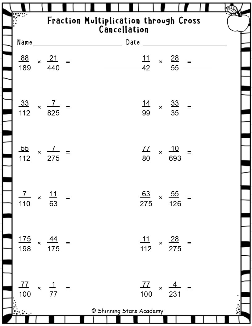 Multiplication Of Fractions Through Cross Cancellation Advanced Level Worksheets Printable Math Teaching Resources Multiplication Of Fractions Through Cross Cancellation Advanced Level Worksheets Printable Math Teaching Resources