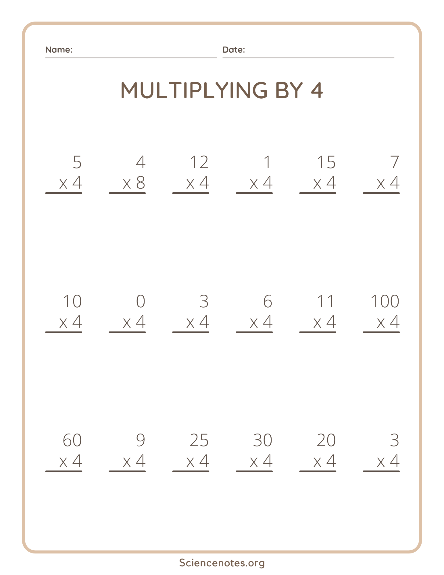 Multiplication Worksheets Multiplication Worksheets