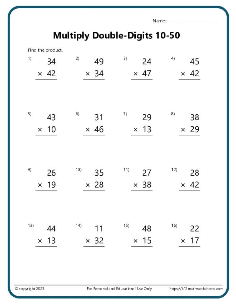 6 Times Tables Worksheets