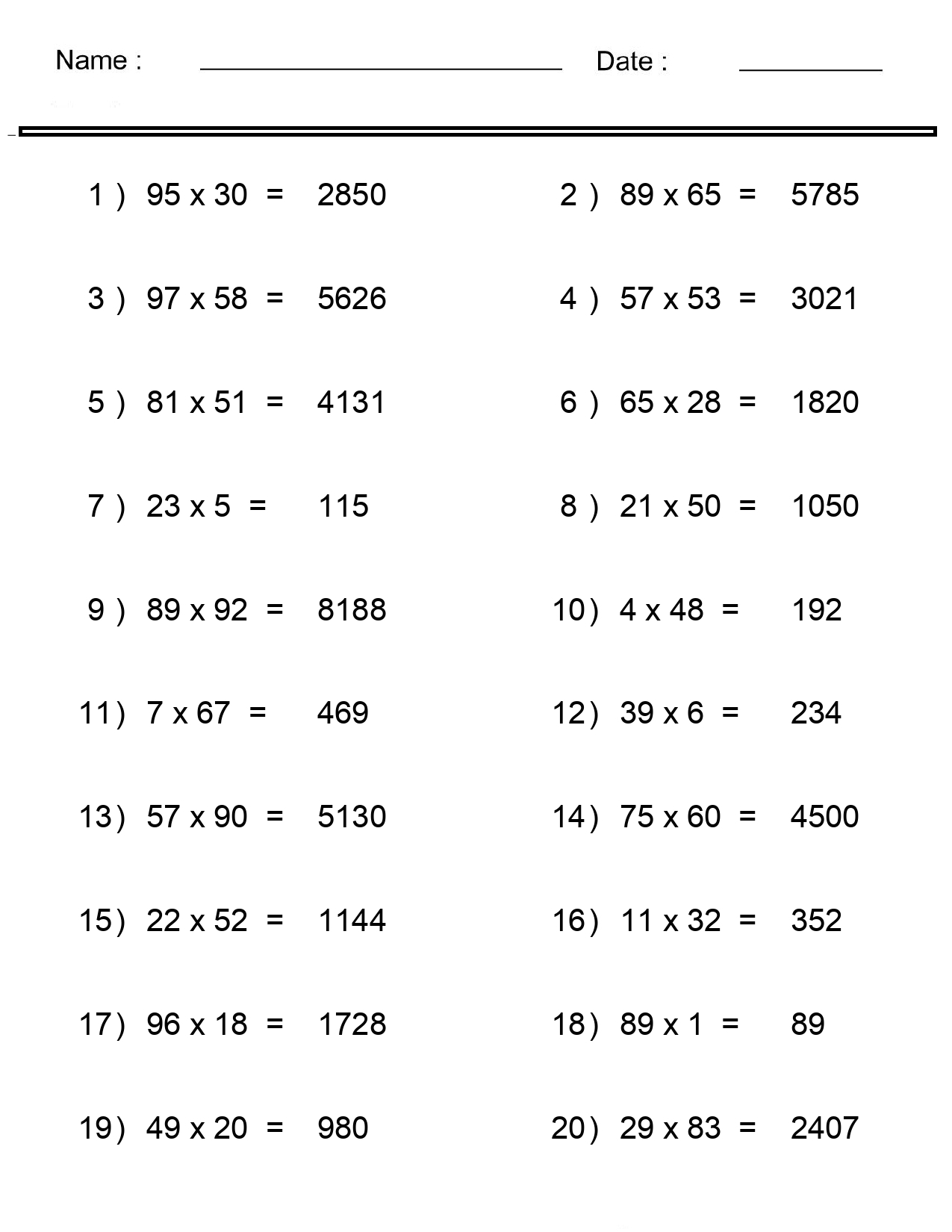Multiplication Worksheets Multiple Digit Multiplication Worksheets Made By Teachers Multiplication Worksheets Multiple Digit Multiplication Worksheets Made By Teachers