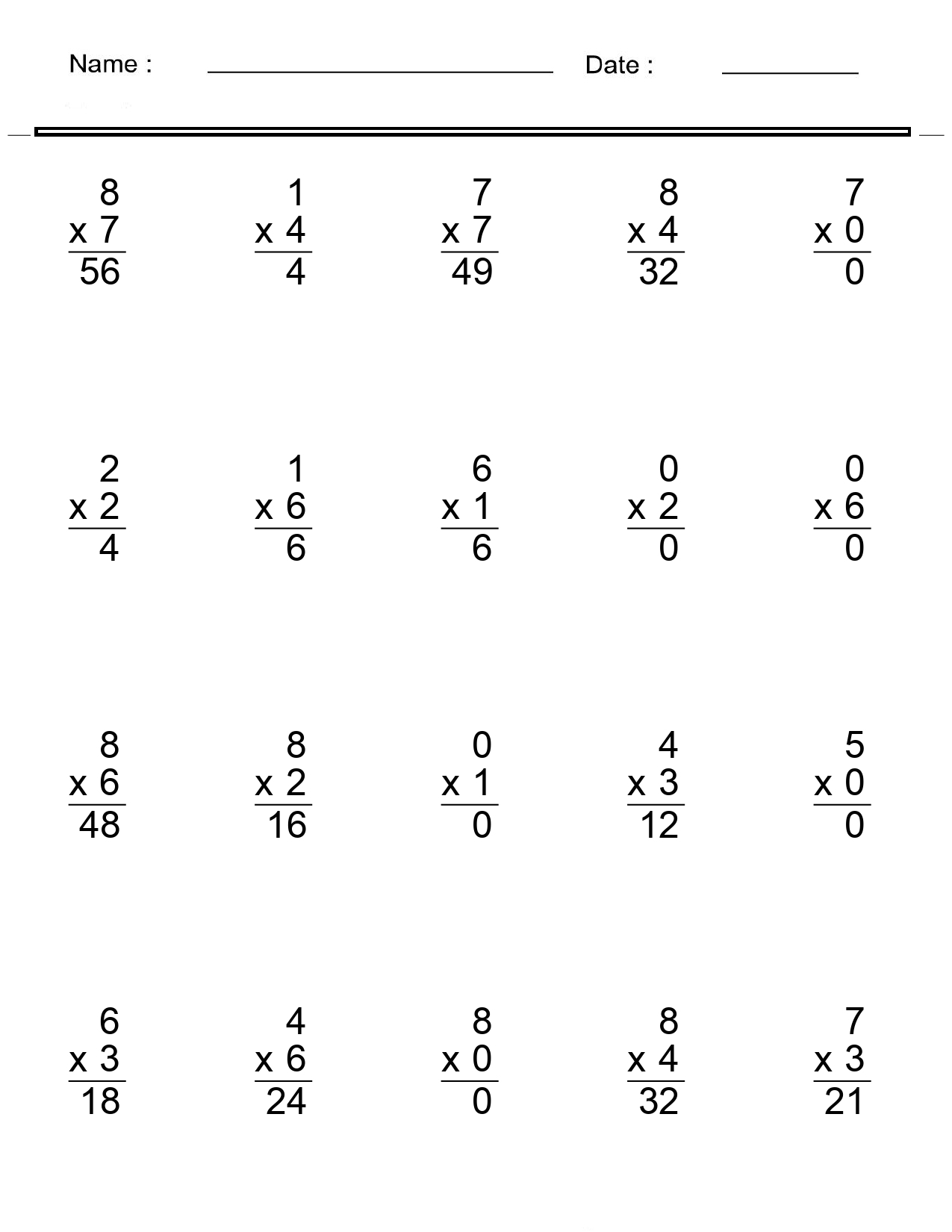 Multiplication Worksheets Single Digit Multiplication Worksheets Made By Teachers Math Multiplication Worksheets 4th Grade