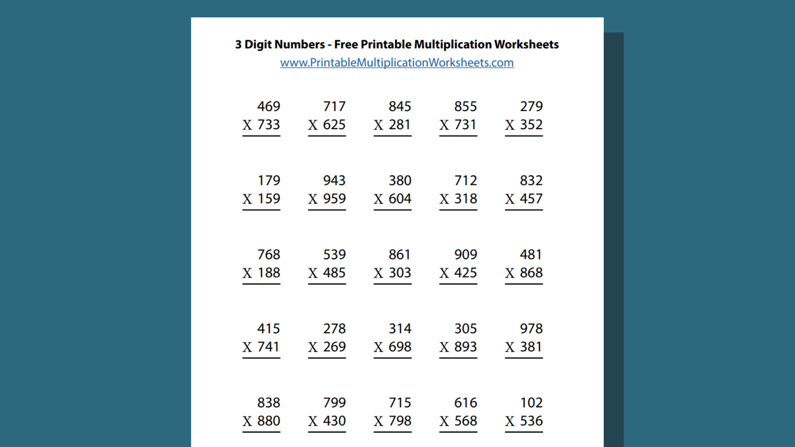 Multiplying With 3 Digit Numbers Printable Multiplication Worksheets Math Multiplication Worksheets 4th Grade