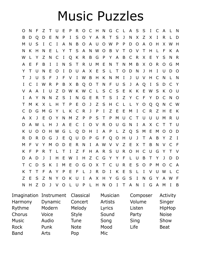 Musical Terms Word Search WordMint Musical Terms Word Search WordMint