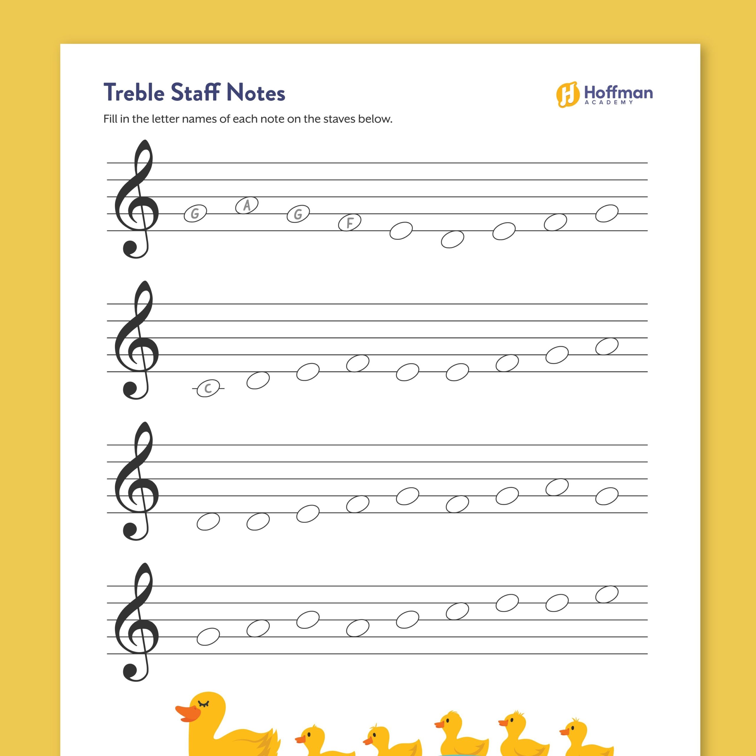 Music Notes Worksheet Piano Lesson Printable Poster Digital Download Etsy Israel