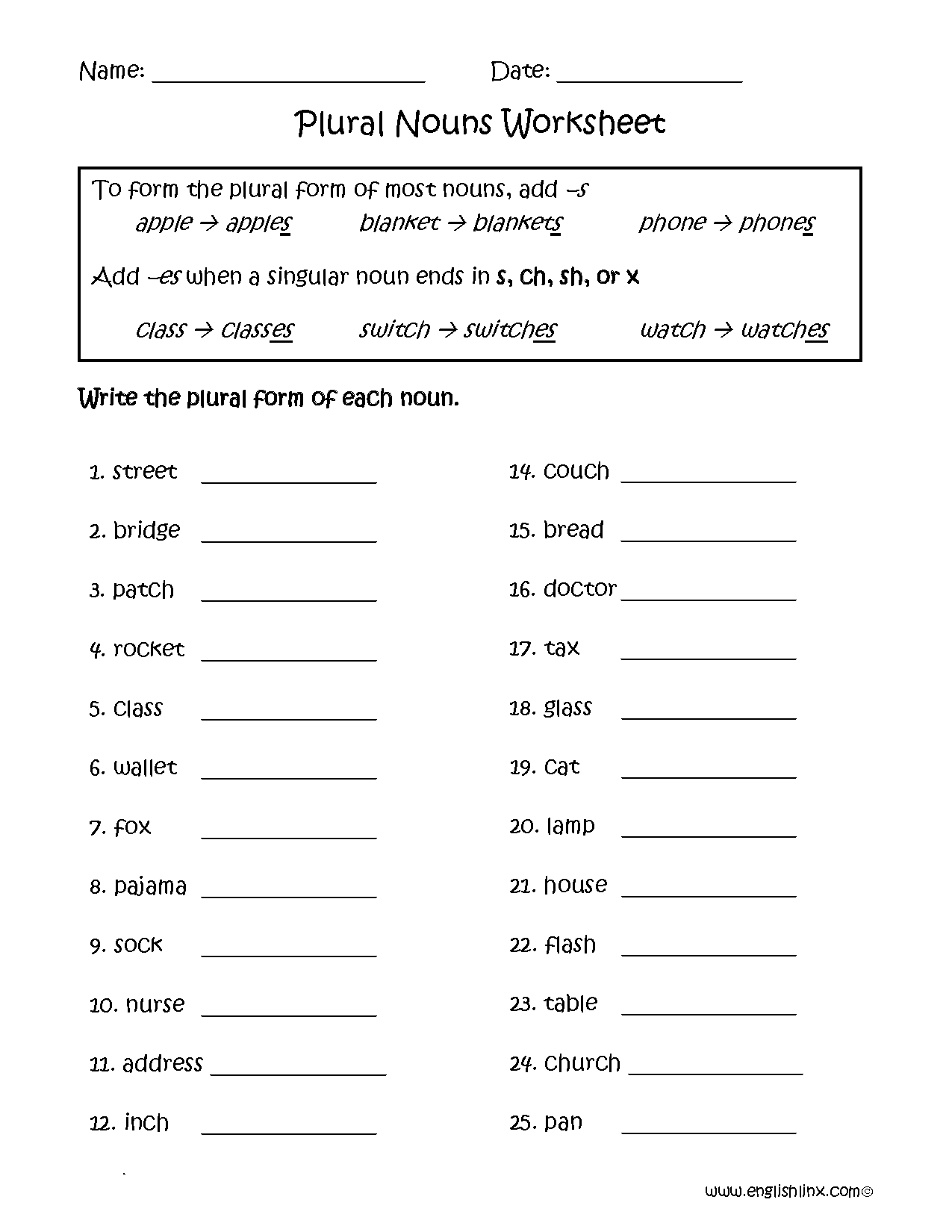 Nouns Worksheets Singular And Plural Nouns Worksheets Plural Nouns Worksheet Free Printable Digital PDF