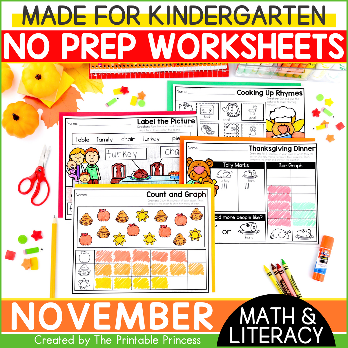 October Emergency Sub Plans For Kindergarten The Printable Princess