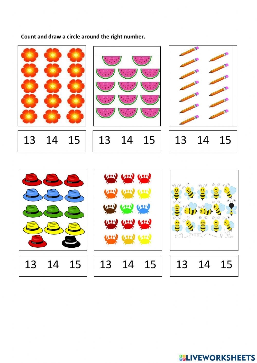 Numbers 13 15 Worksheet