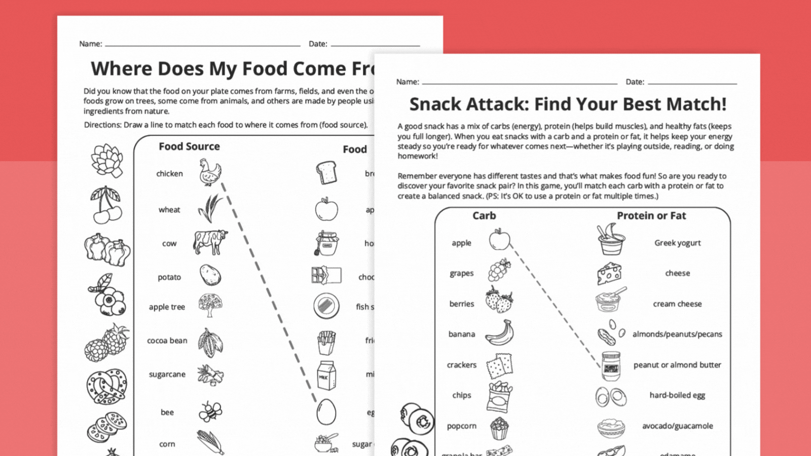 Nutrition Worksheet Bundle Free Printables