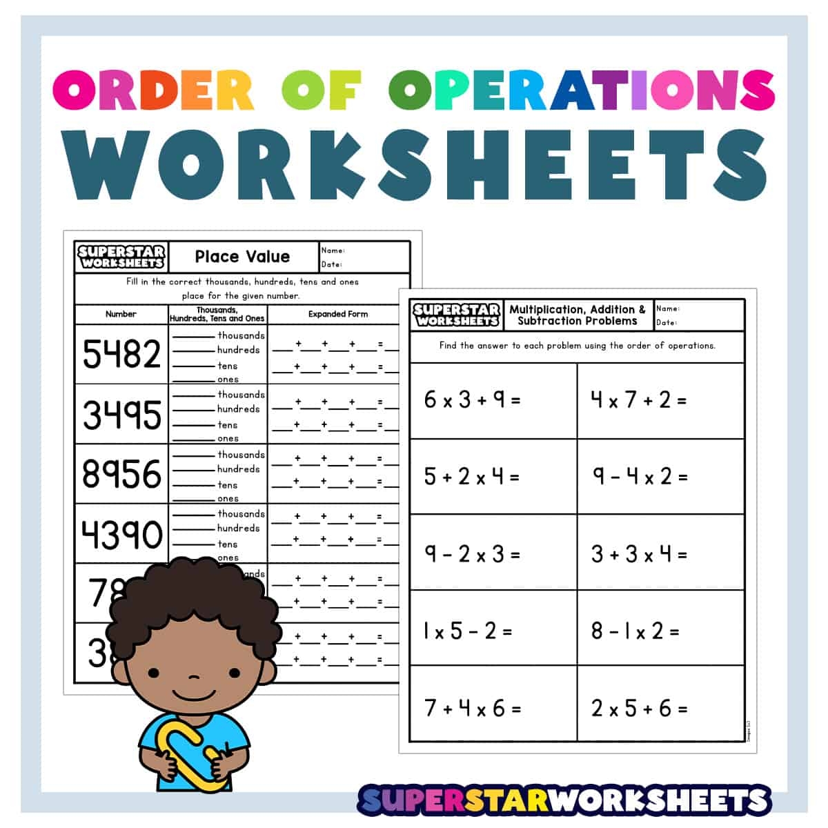 PEMDAS Problems Order Of Operations Worksheets Basic With Parentheses Made By Teachers