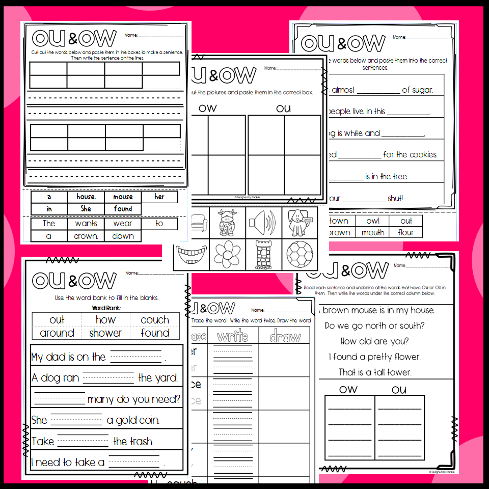 OU And OW Worksheets Cut And Paste Sorts Cloze Read And Draw And More Made By Teachers OU And OW Worksheets Cut And Paste Sorts Cloze Read And Draw And More Made By Teachers