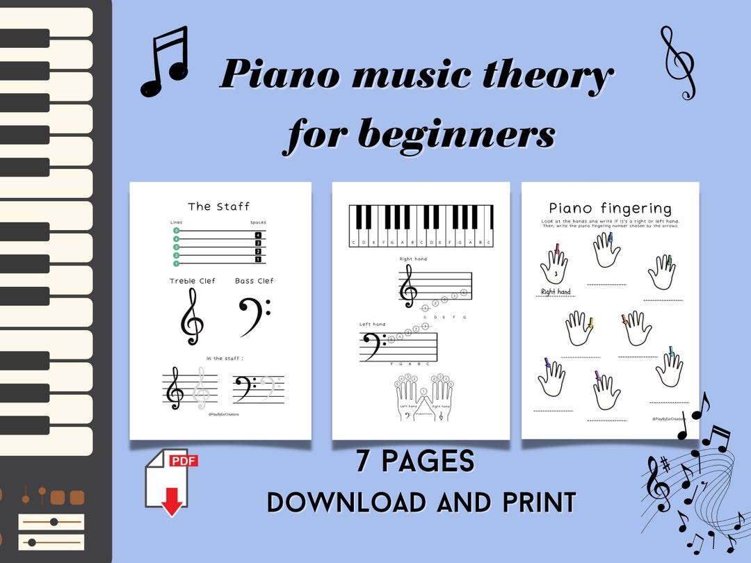 PIANO BASICS Music Theory For Beginners Music Lessons Printable Music Worksheets Learn Piano Music Teacher Music Student Etsy Finland