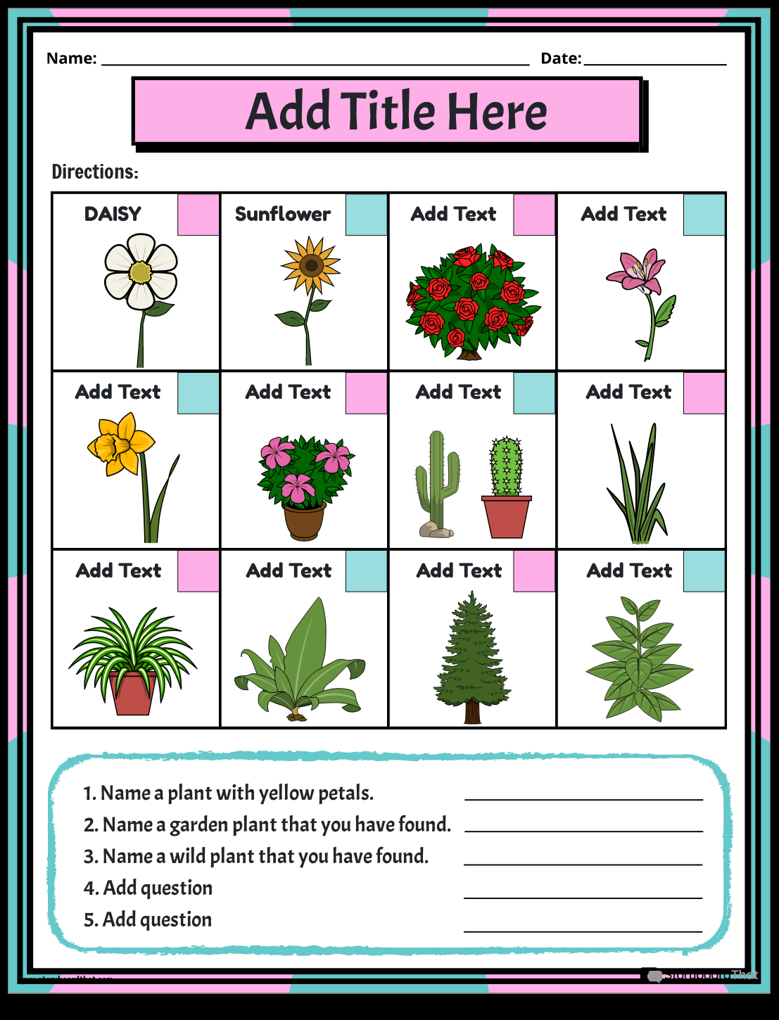 Plant Worksheets Free Customizable From Storyboard That Garden Club Activities Free Gardening Printables Bunny S Garden