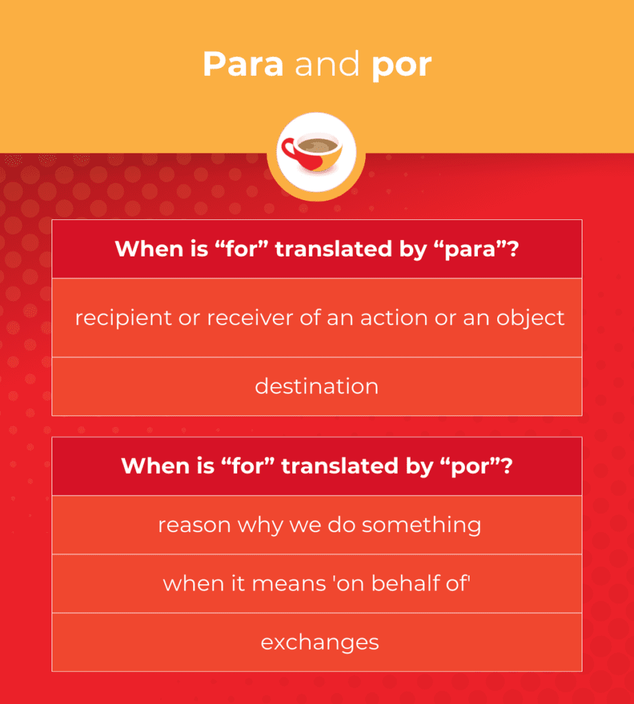 Por Vs Para In Spanish How To Translate For