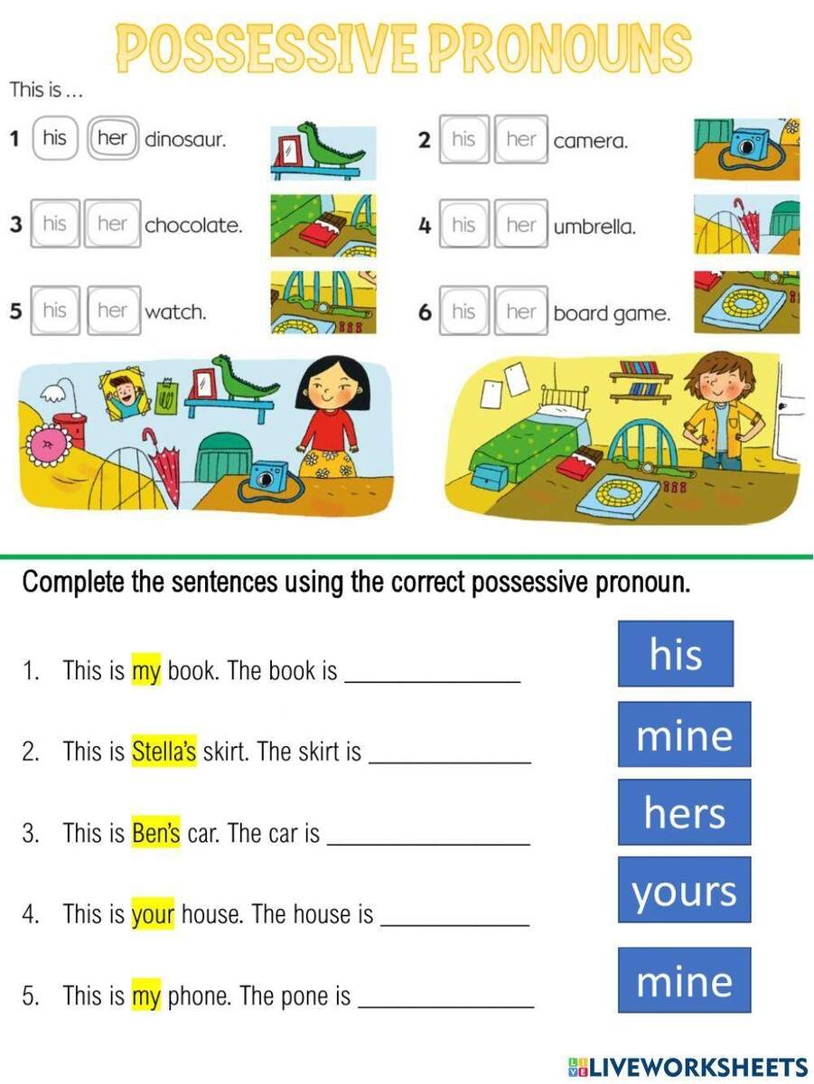 Possessive Pronouns Online Exercise For Grade 3 Worksheets Library
