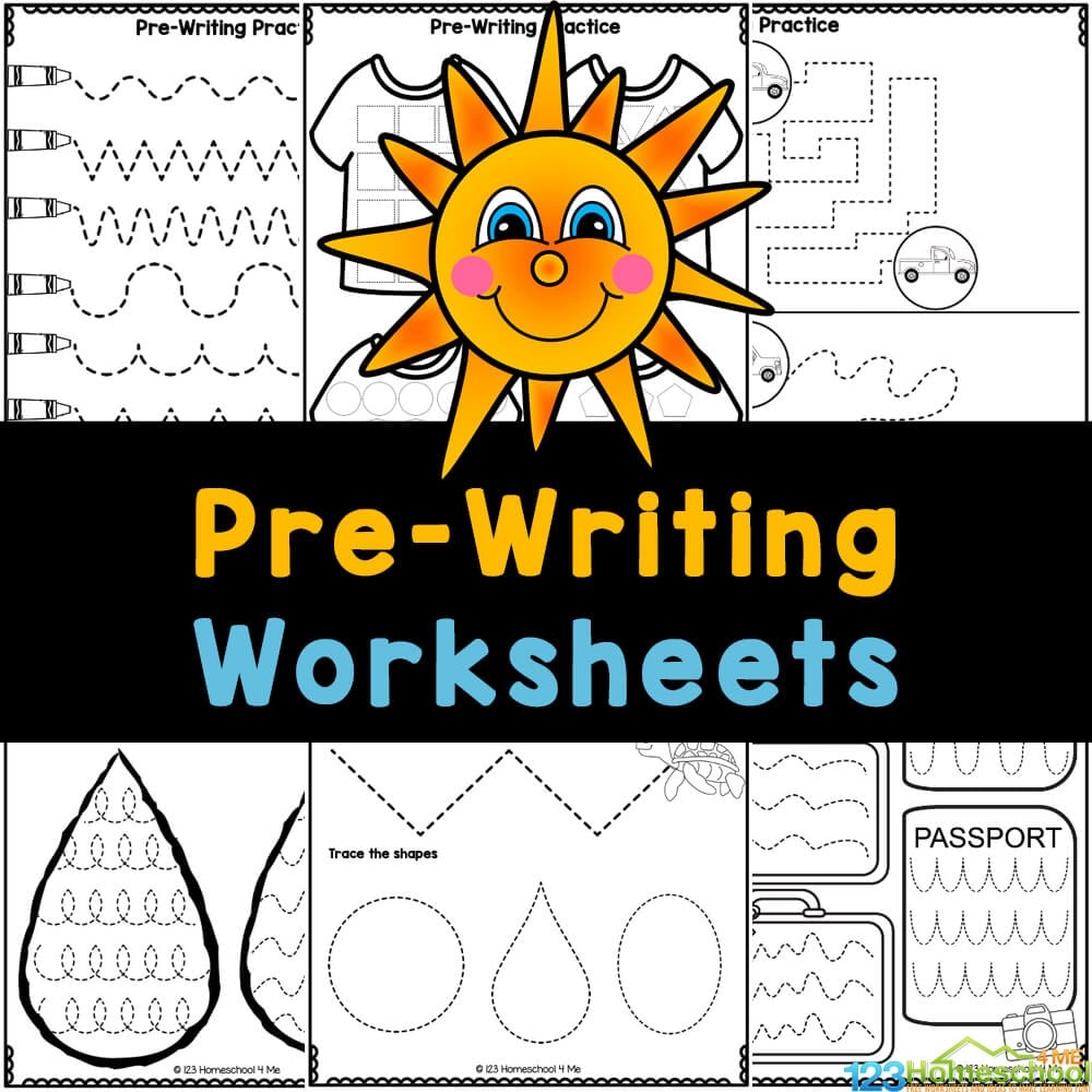 Pre Writing Worksheets Tracing Sheets For Pre K Handwriting