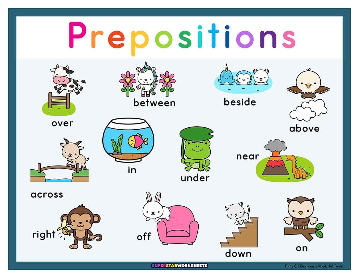 Prepositions Worksheets Superstar Worksheets