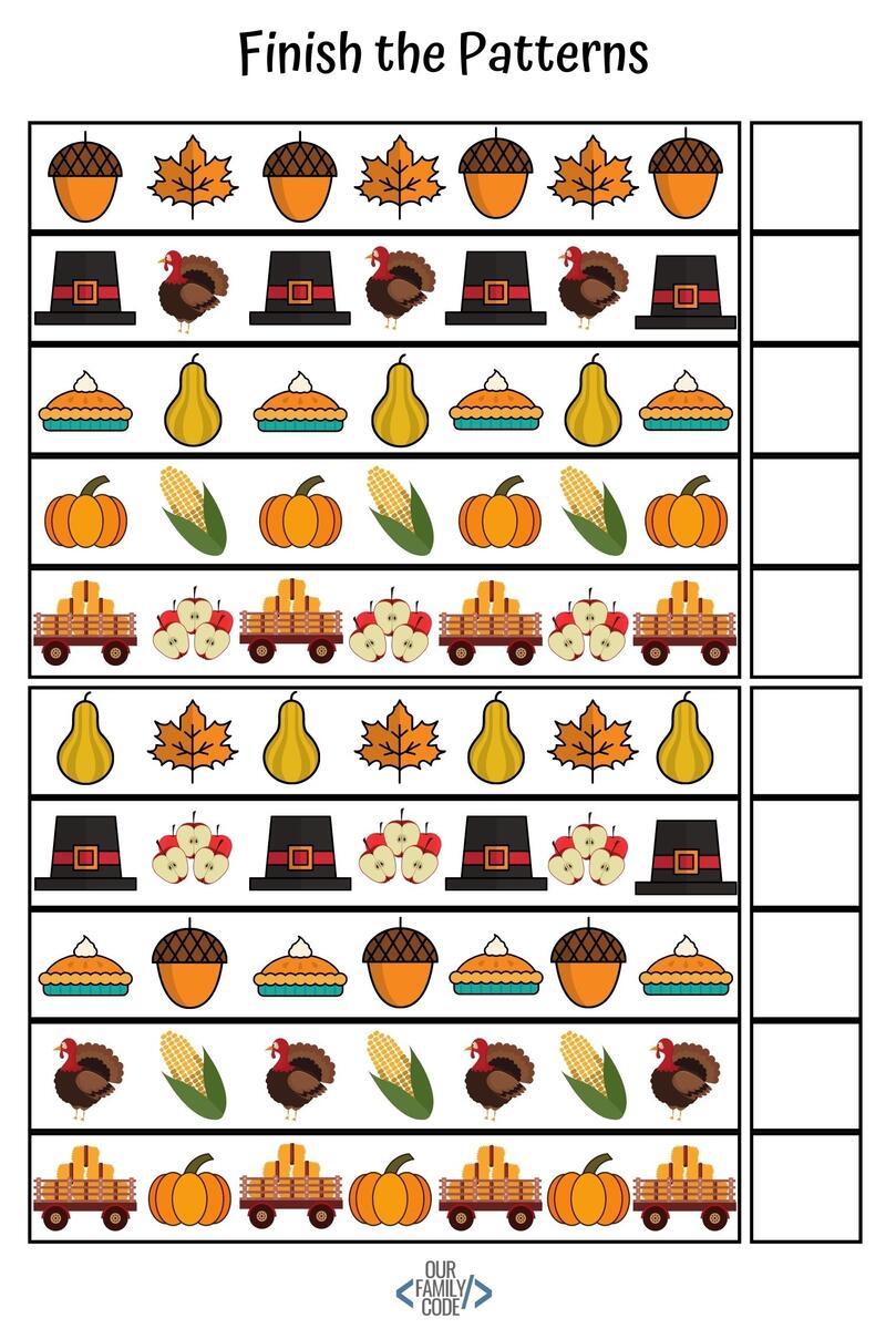 Preschool Fall Pattern Worksheets Unplugged Coding Activity Our Family Code Preschool Fall Pattern Worksheets Unplugged Coding Activity Our Family Code