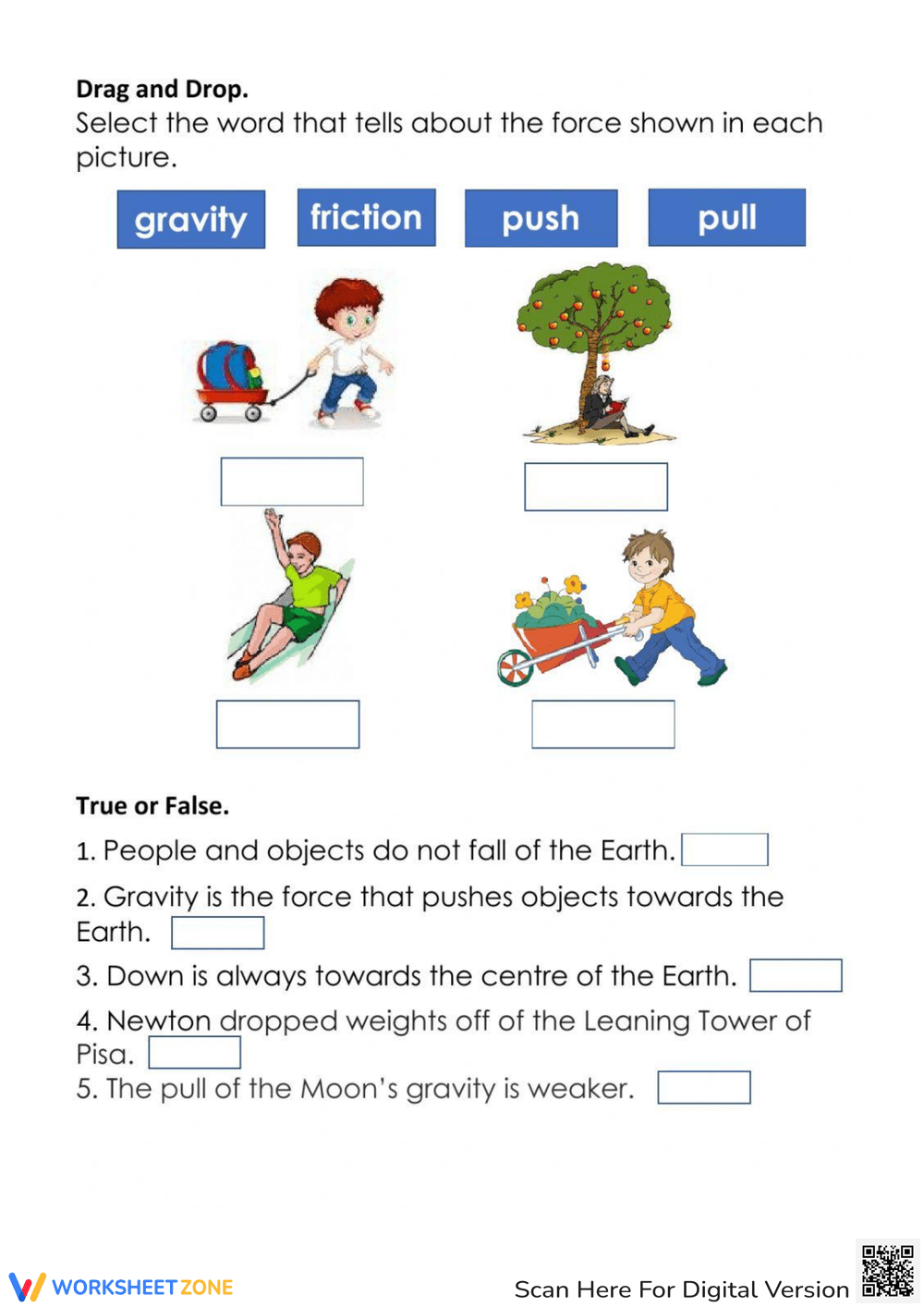 Printable 3rd Grade Gravity Worksheets