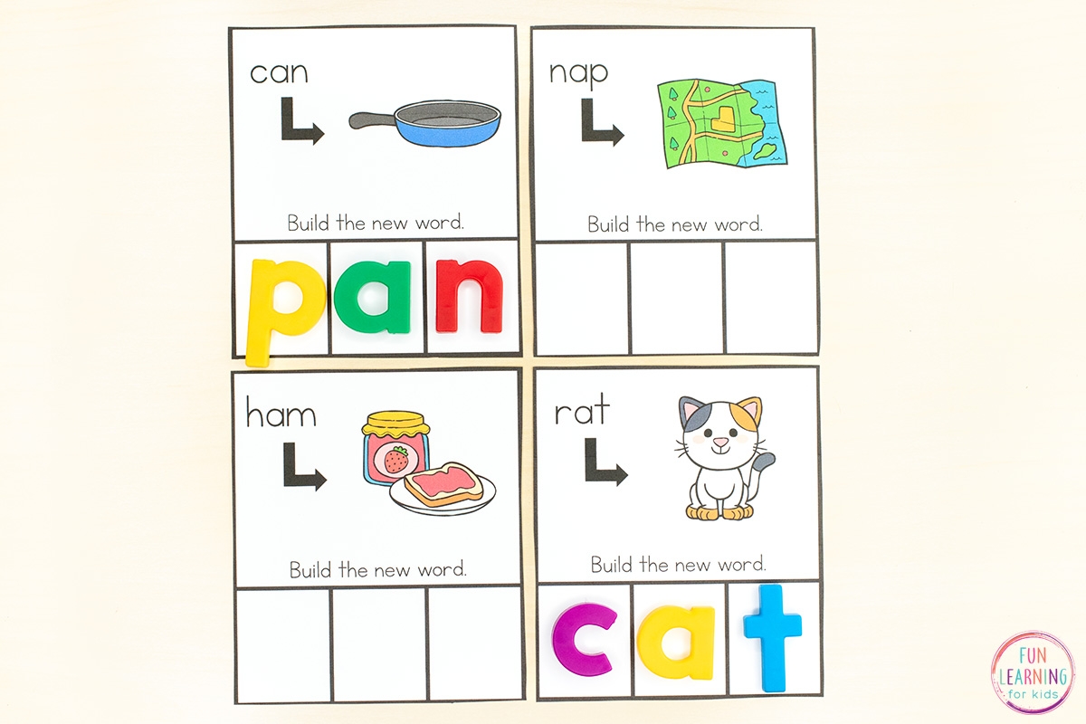Printable Beginning Sounds Phoneme Substitution Cards